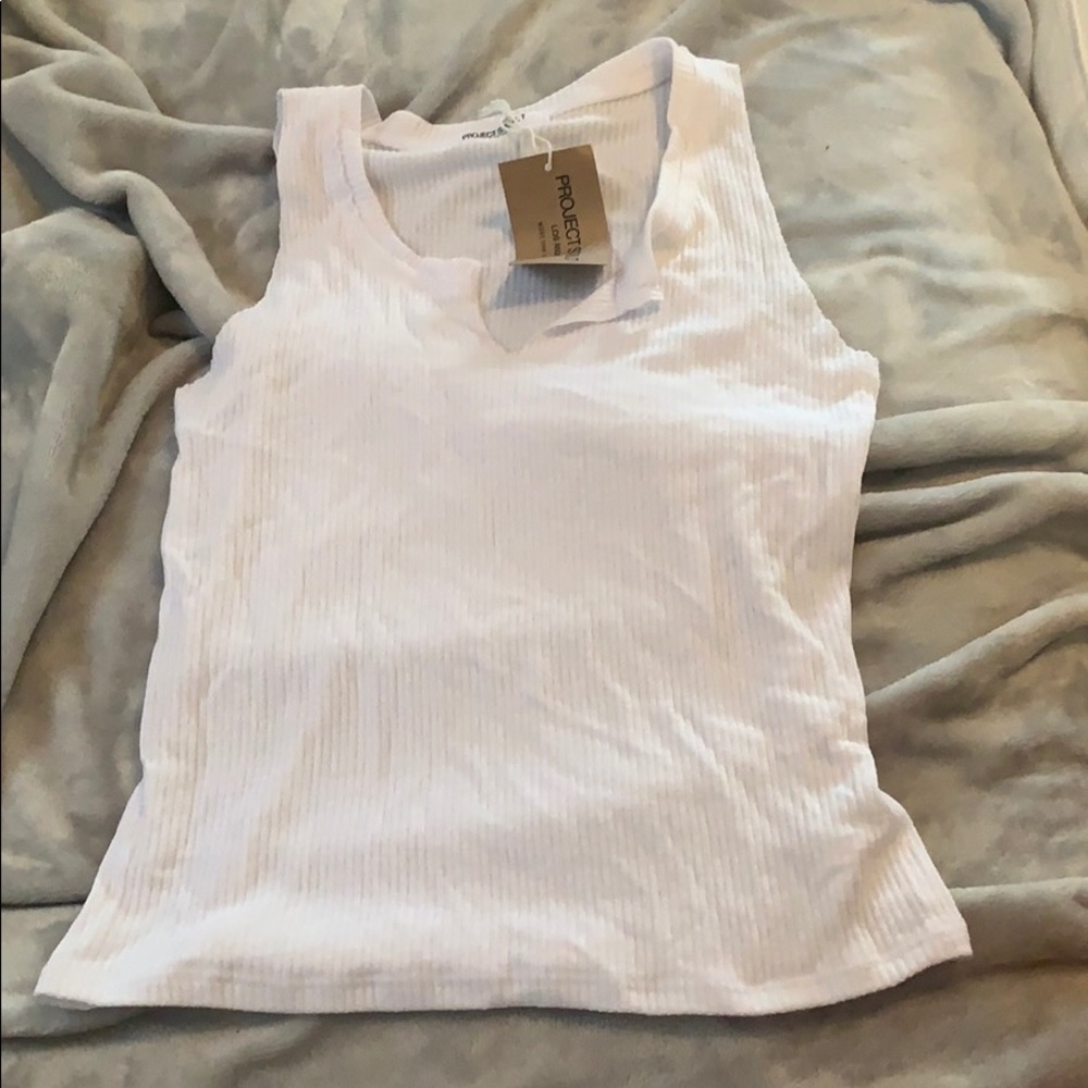 Project social T split neck tank NWT MEDIUM